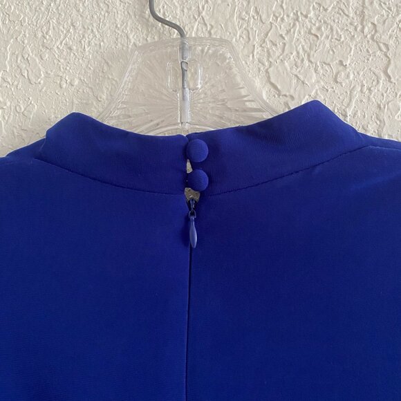 New Chetta B Maxi Dress 6 / 8 Watercolor Floral Navy Blue Winter White Gown NWT - Picture 8 of 13